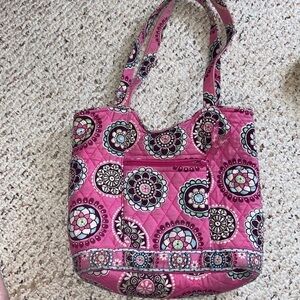 VERA BRADLEY WOMENS PINK FLORAL TOTE PURSE G1